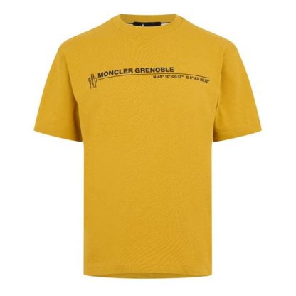 MONCLER Moncler Logo Tee Sn44 Men Regular Fit T-Shirts Yellow 123 for sale