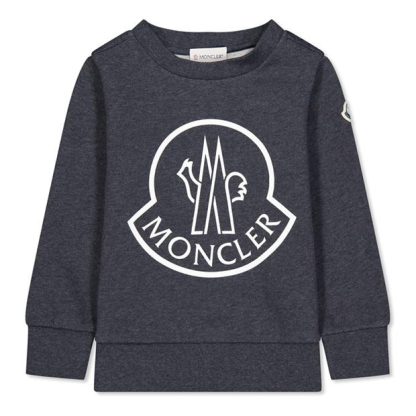 MONCLER Moncler Lrg Lgo Swt Jn44 Kids Crew Sweaters Black 990 for sale