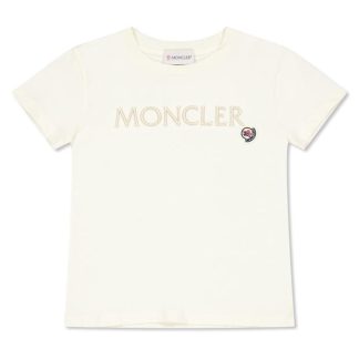 MONCLER Moncler Lrg Lgo Tee Jn44 Kids Regular Fit T-Shirts Cream 050 for sale