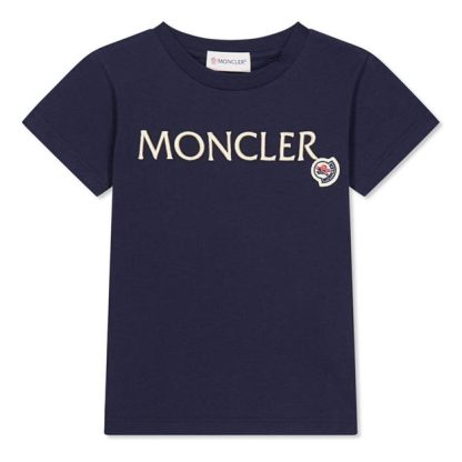 MONCLER Moncler Lrg Lgo Tee Jn44 Kids Regular Fit T-Shirts Navy 778 for sale