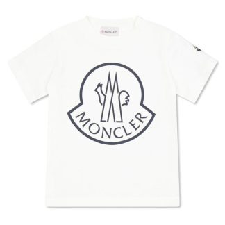 MONCLER Moncler Lrg Logo Tee Jn44 Kids Regular Fit T-Shirts White 034 for sale