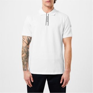 MONCLER Moncler Placket Logo Sn43 Men Short Sleeve Polos White 002 for sale