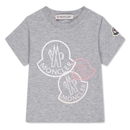 MONCLER Moncler Print Tshirt In44 Kids Regular Fit T-Shirts Grey 980 for sale