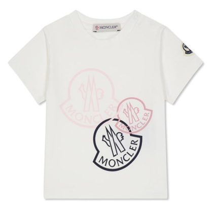 MONCLER Moncler Print Tshirt In44 Kids Regular Fit T-Shirts White 034 for sale