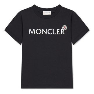 MONCLER Moncler SS Logo Tee Jn44 Kids Regular Fit T-Shirts Black 999 for sale