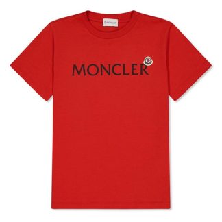 MONCLER Moncler SS Logo Tee Jn44 Kids Regular Fit T-Shirts Red 365 for sale