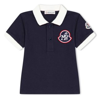 MONCLER Moncler SS Polo In42 Kids Short Sleeve Polos Navy 778 for sale