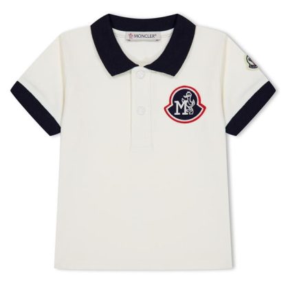 MONCLER Moncler SS Polo In42 Kids Short Sleeve Polos White 034 for sale