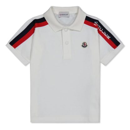 MONCLER Moncler SS Polo Jn34 Kids Short Sleeve Polos White 034 for sale