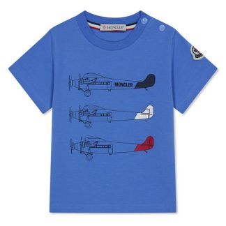 MONCLER Moncler SS T-Shirt Jn34 Kids Regular Fit T-Shirts Blue 707 for sale