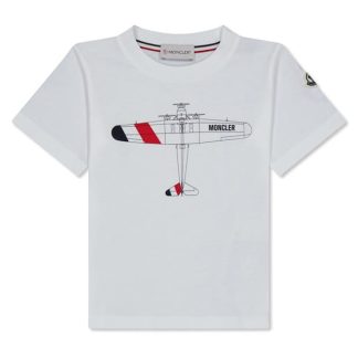 MONCLER Moncler SS T-Shirt Jn34 Kids Regular Fit T-Shirts Cream 002 for sale