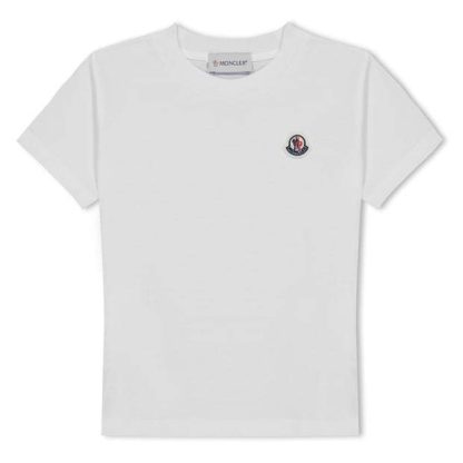 MONCLER Moncler SS T-Shirt Jn34 Kids Regular Fit T-Shirts White 001 for sale