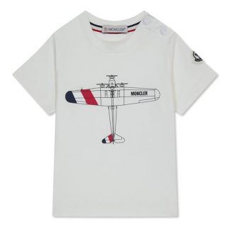 MONCLER Moncler SS T-Shirt Jn34 Kids Regular Fit T-Shirts White 034 for sale