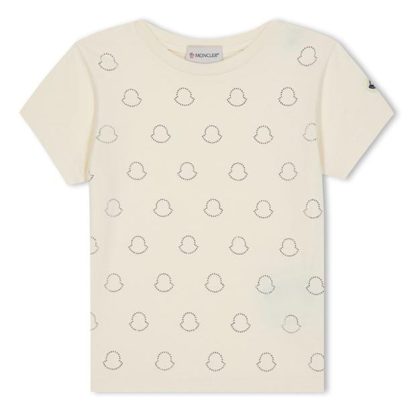 MONCLER Moncler SS T-Shirt Jn42 Kids Cream 050  for sale