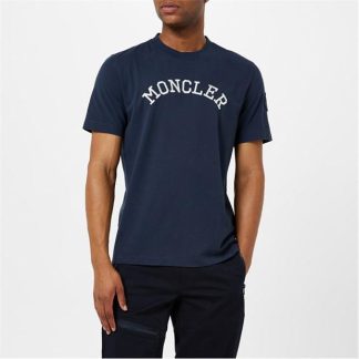 MONCLER Moncler SS T-Shirt Sn34 Men Regular Fit T-Shirts Navy 778 for sale