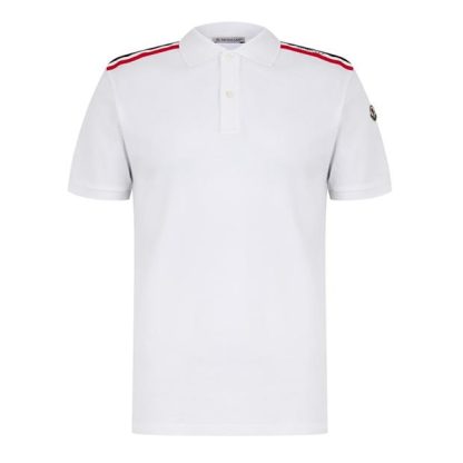 MONCLER Moncler ShoulderLogo Sn43 Men Short Sleeve Polos White 002 for sale