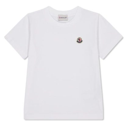 MONCLER Moncler Smll Lgo Tee Jn44 Kids Regular Fit T-Shirts White 001 for sale