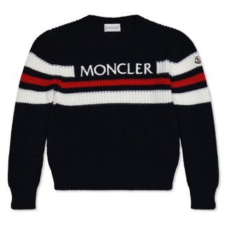 MONCLER Moncler Stripe Knit Jn34 Kids Navy F70  for sale