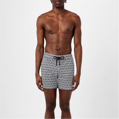 MONCLER Monogram Print Swim Shorts Men Blue Multi S70  for sale