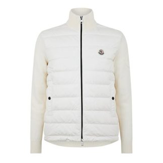 MONCLER Padded Cotton Zip-Up Cardigan Men Cardigans White 034 for sale