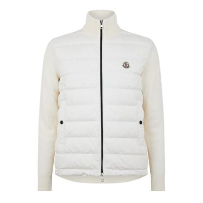 MONCLER Padded Cotton Zip-Up Cardigan Men Cardigans White 034 for sale