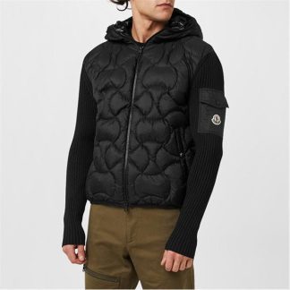 MONCLER Padded Hooded Cardigan Men Black 999  for sale