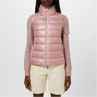 MONCLER Padded Wool Cardigan Women Hybrid Jackets Pink 51A for sale