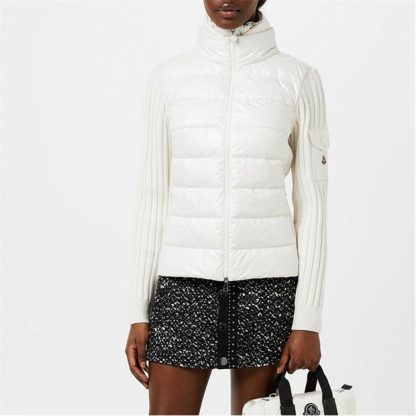 MONCLER Padded Wool Cardigan Women Hybrid Jackets White 030 for sale