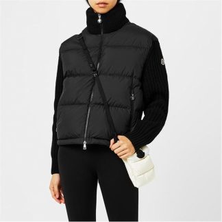 MONCLER Padded Wool Hybrid Jacket Women Black 999  for sale