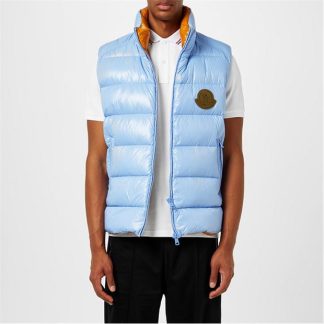 MONCLER Parka Down Gilet Men Gilets - Lightweight Sky Blue 712 for sale