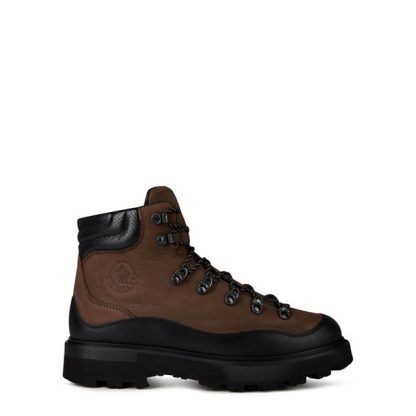 MONCLER Peka Trek Leather Hiking Boots Men Hiker Boots Choc P99 for sale