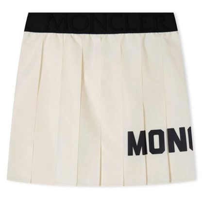 MONCLER Pleated Skirt Junior Girls Kids Midi Skirts Cream 031 for sale