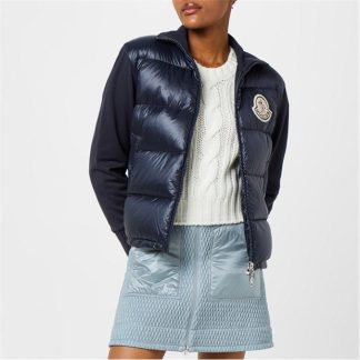 MONCLER Quilted Shell Jersey Jacket Women Navy 778  for sale