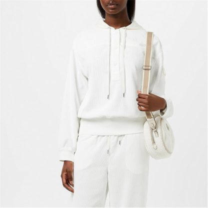 MONCLER Ribbed Cord Hoodie Women White 032  for sale