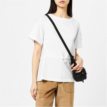 MONCLER Ruche T Shirt Women Regular Fit T-Shirts White 033 for sale