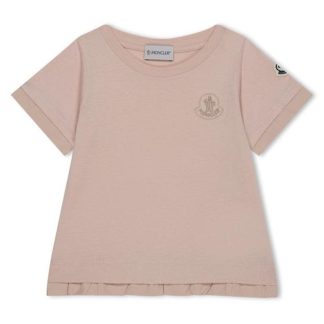 MONCLER Ruffled T-Shirt Juniors Kids Regular Fit T-Shirts Light Pink 514 for sale