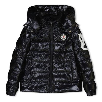 MONCLER Saulx Down Jacket Boys Kids Black 999  for sale