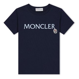 MONCLER Short Sleeve T-Shirt Juniors Kids Regular Fit T-Shirts Navy 778 for sale