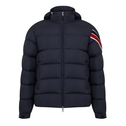 MONCLER Solayan Short Down Jacket Men Puffer Jackets - Lightweight Navy 779 for sale