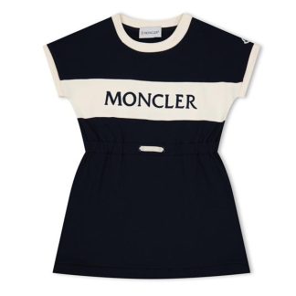 MONCLER Striped Logo Dress Junior Kids Blue F70  for sale