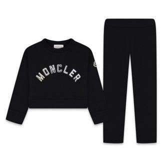 MONCLER Tracksuit Set Junior Girls Kids Clothing Sets Black 999 for sale