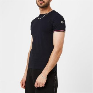 MONCLER Tri Trim T Shirt Men Regular Fit T-Shirts Navy 778 for sale