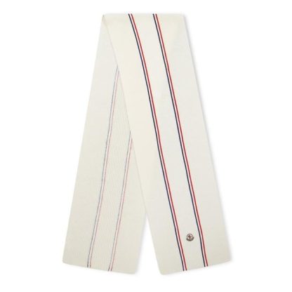 MONCLER Tricolour Scarf Unisex Scarves White 034 for sale