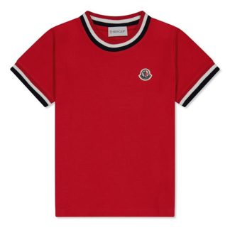 MONCLER Tricolour T-Shirt Kids Regular Fit T-Shirts Red 455 for sale