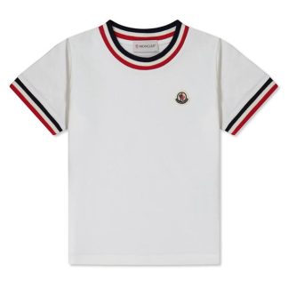 MONCLER Tricolour T-Shirt Kids Regular Fit T-Shirts White 034 for sale