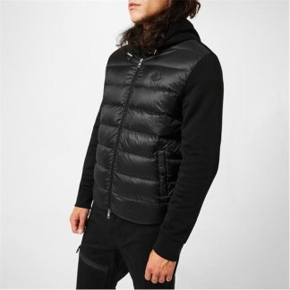 MONCLER Wool Down-Padded Hoodie Men Black 999  for sale