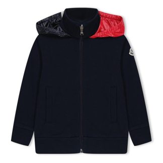 MONCLER Zip-Up Hoodie Junior Kids Full Zip Fleece Tops Navy 778 for sale