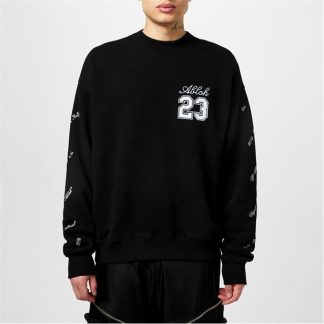 OFF WHITE 23 Logo Skate Crewneck Men Black White  for sale