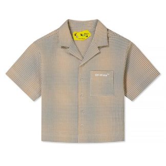 OFF WHITE Arrow Bowling Checked Shirt Junior Unisex Olive/White  for sale