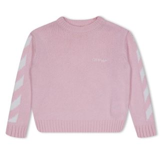 OFF WHITE Arrow Cotton Sweater Junior Girls Kids Knitted Tops Pale Pink 3001 for sale